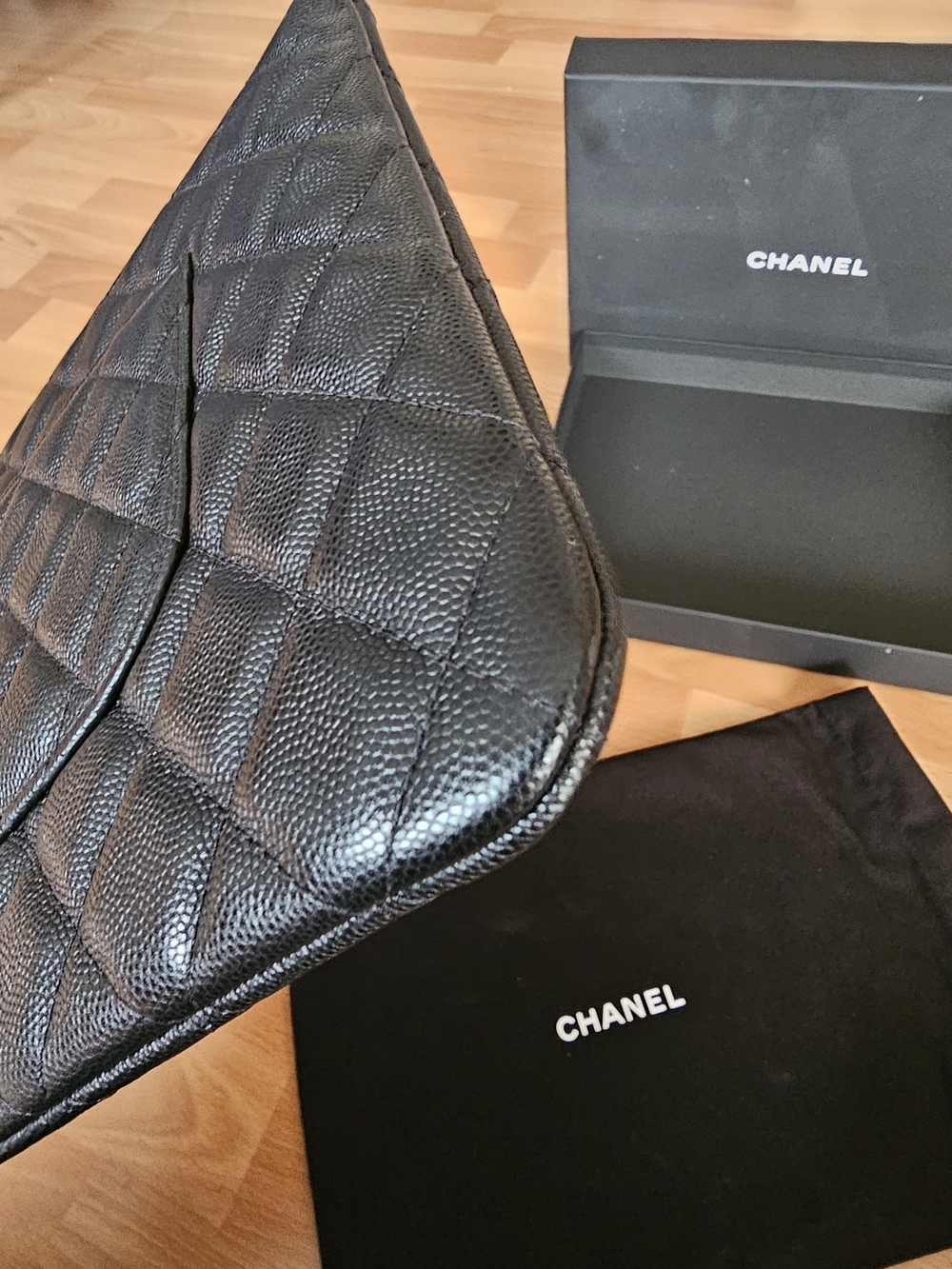 CHANEL Black Cavier Clutch Pouch - Picture 5 of 11